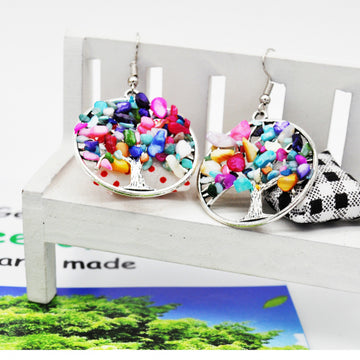 Crystal Tree of Life Earrings – Natural Stone Prosperity Jewelry