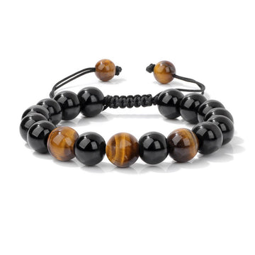 Tiger Eye Braided Bracelet – 10mm Handmade Adjustable for Men