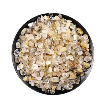 Natural Golden Rutilated Quartz Demagnetizing Stone – 3–9mm