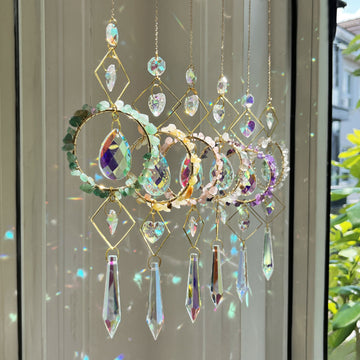 Crystal Sunlight Catcher Wind Chime – Natural Stone Hanging Décor