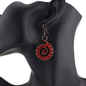 Rainbow Shell Earrings – Handcrafted Spiral Gemstone Hoops