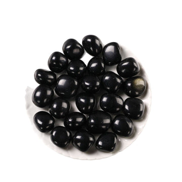 Natural Obsidian Tumble Stone (Large) – 1–3cm for Protection and Grounding
