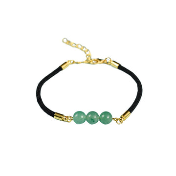 3-Lives Luck Bead Bracelet with Black Cord