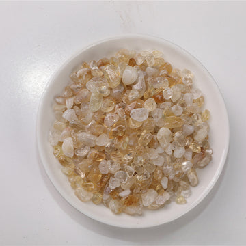 Natural Brazilian Citrine Crystal Chips – 3–12mm Prosperity Stones
