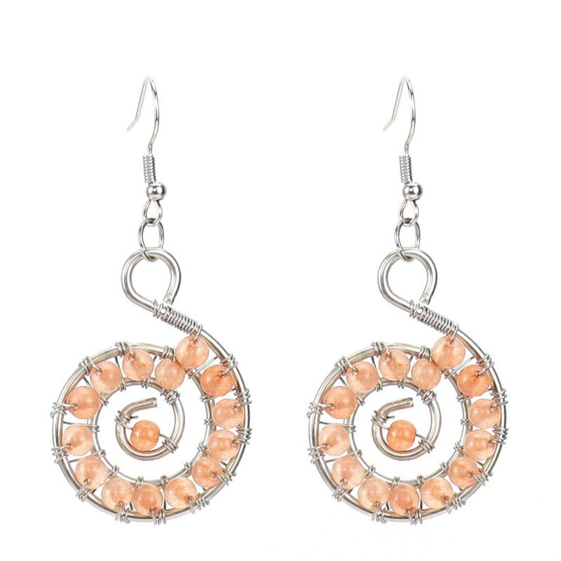Handmade Rainbow Crystal Bead Seashell Earrings E12