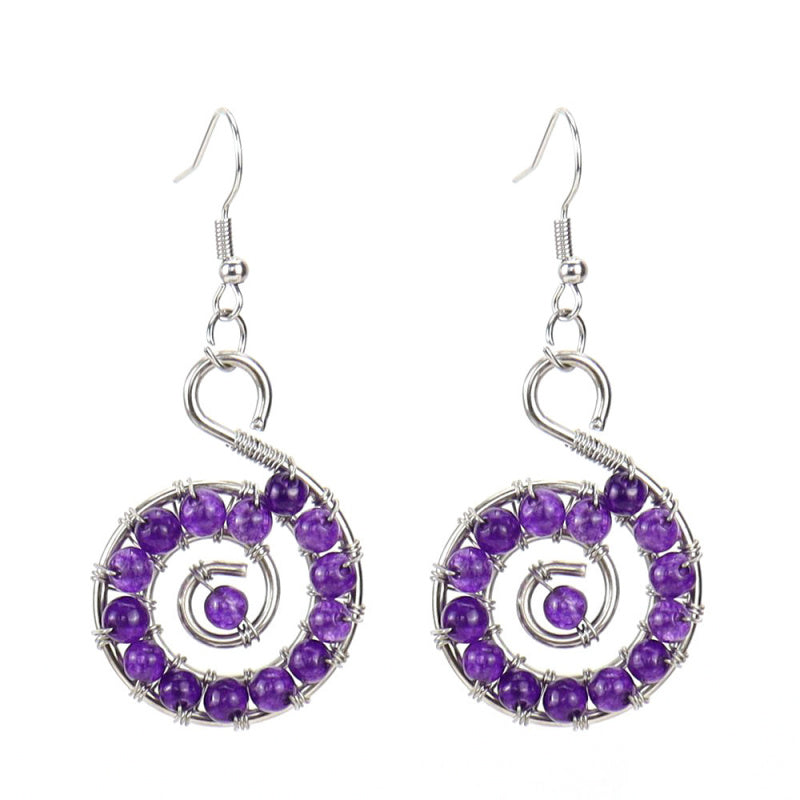 Handmade Rainbow Crystal Bead Seashell Earrings E12