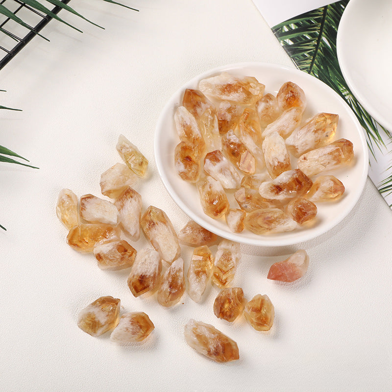 Brazilian Yellow Citrine Tooth Raw Stone – 2–3cm for Manifestation