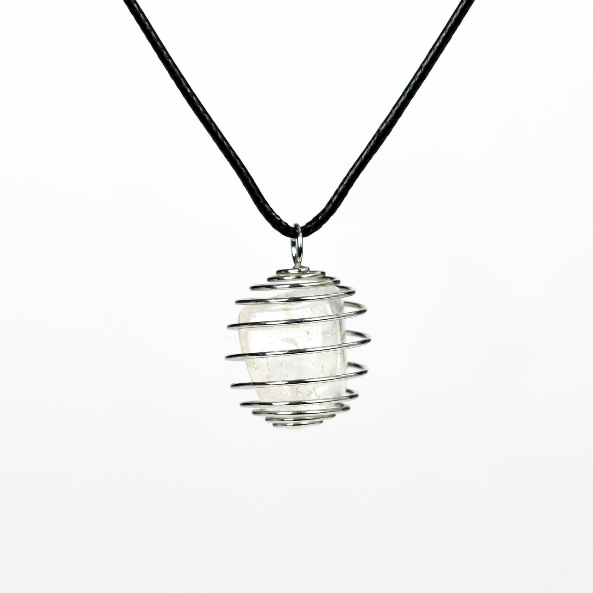 Wire-Wrapped Raw Crystal Pendant Necklace