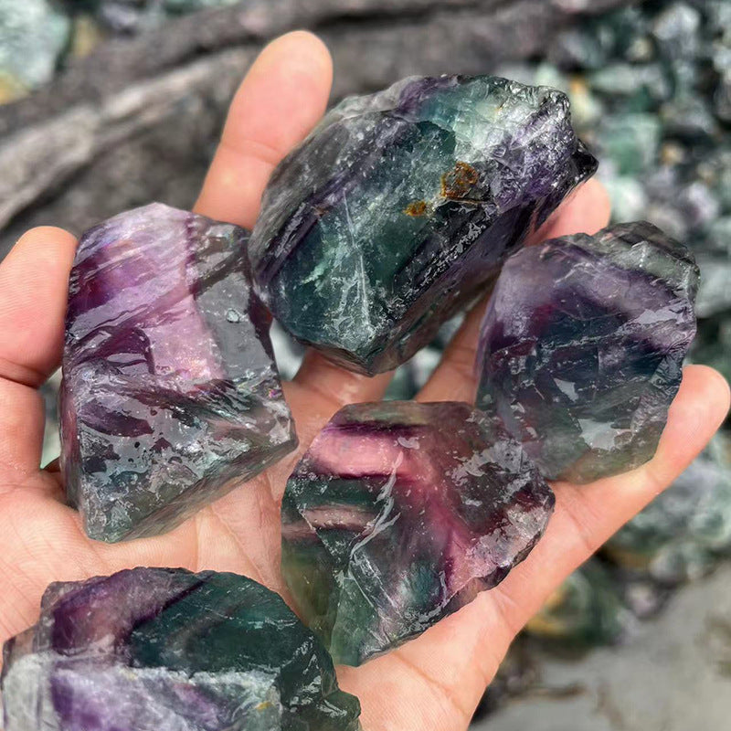 Natural Rainbow Fluorite Raw Stone – 1–5cm Focus and Healing Crystal