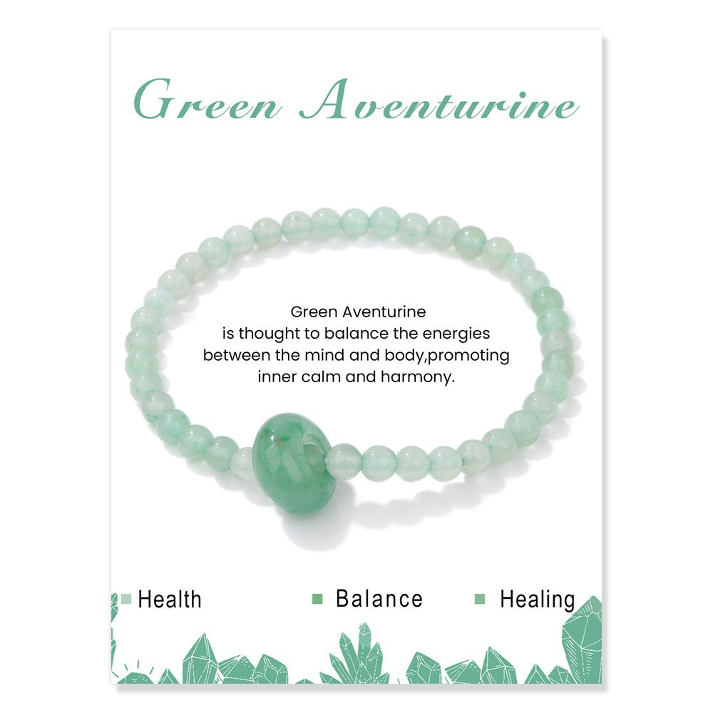 4mm Stone Beaded Bracelet – Gift Set with Card, 19cm