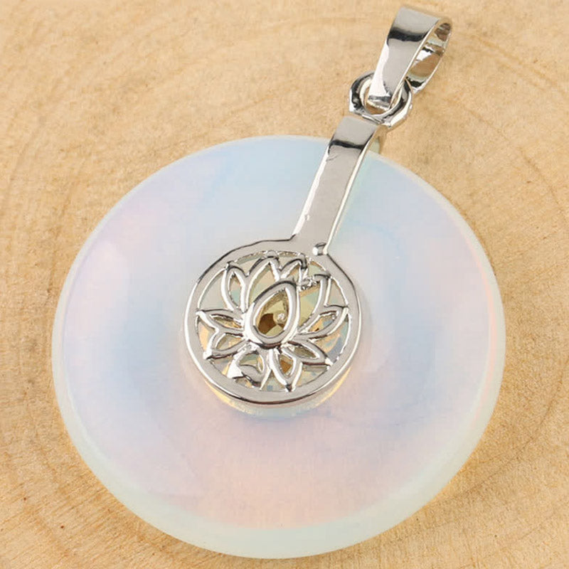 Buddha Stones Various Crystal Amethyst Pink Crystal Lotus Healing Necklace Pendant Necklaces & Pendants BS 12
