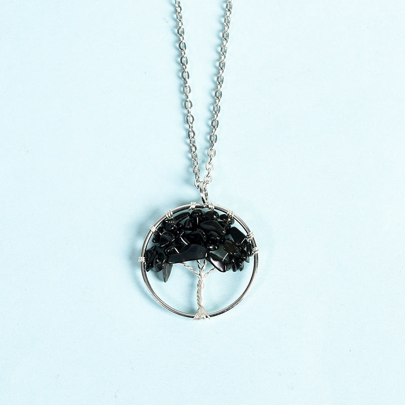 Crystal Tree of Life Pendant Necklace