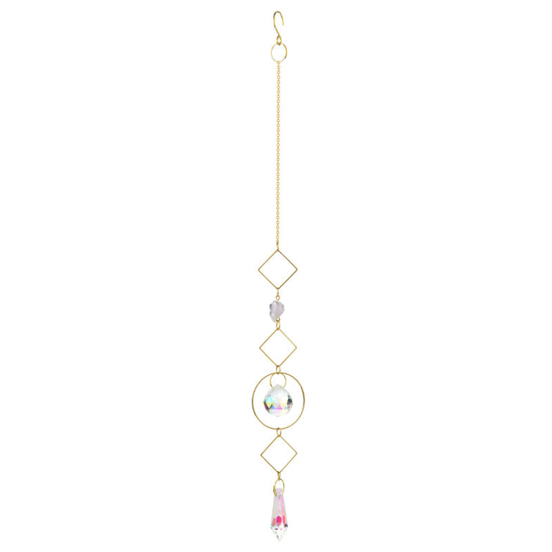 Amethyst Sun & Moon Sun Catcher – Celestial Window Decor