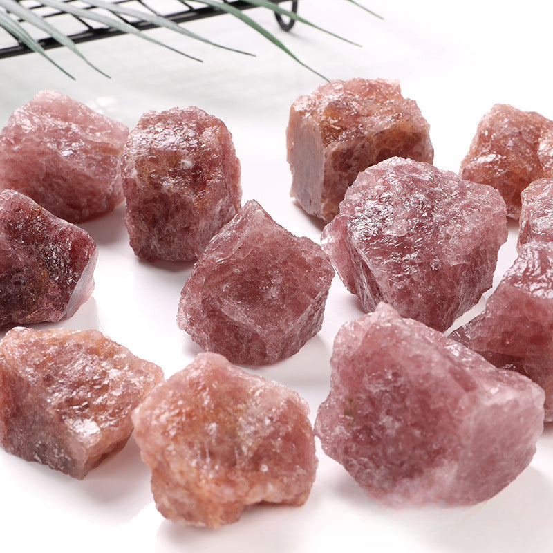 Natural Strawberry Quartz Raw Stone – 1–6cm Love and Healing Crystal