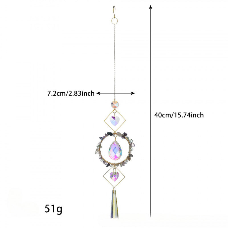 Crystal Sunlight Catcher Wind Chime – Natural Stone Hanging Décor