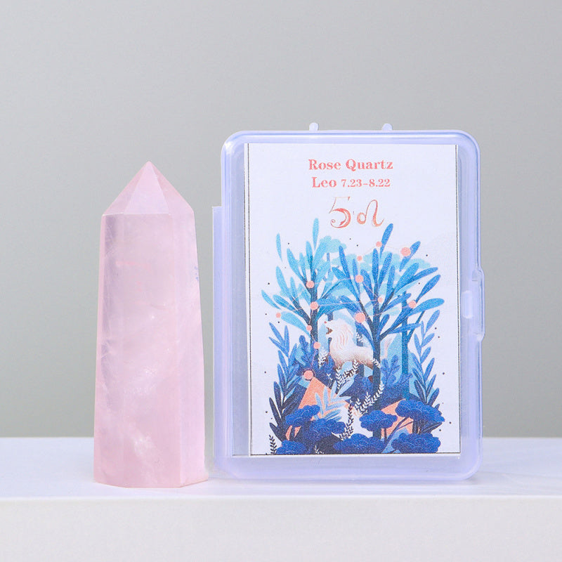 Zodiac Crystal Wand Gift Set – 12 Natural Six-Facet Crystal Points for All Star Signs