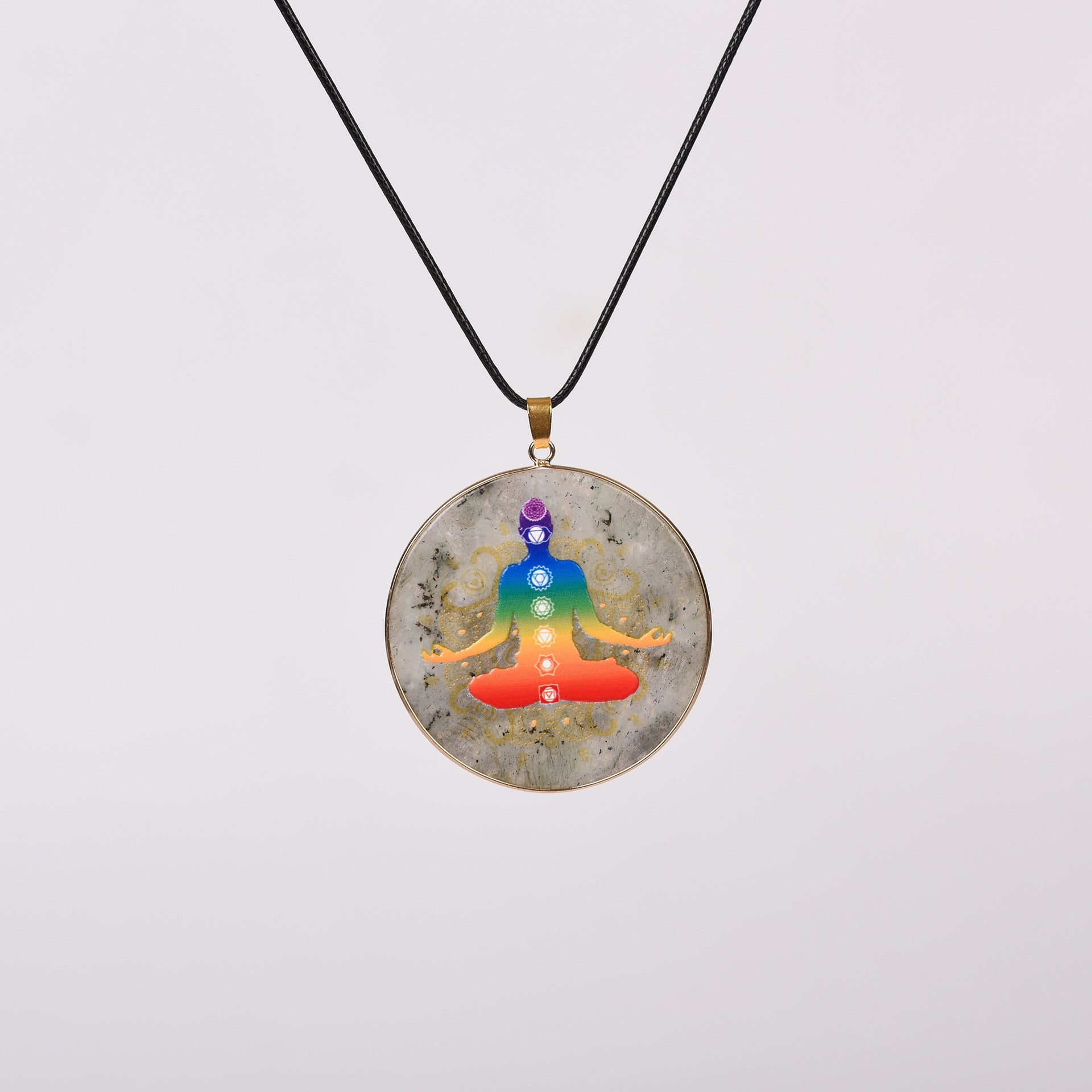 Painted Natural Crystal Pendant Necklace – Totem & Stone Series