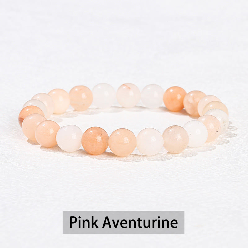 Buddha Stones Various Crystal Stone Amethyst Green Aventurine Rose Quartz Healing Bracelet Bracelet BS Pink Aventurine 10mm(Wrist Circumference 14-16cm)