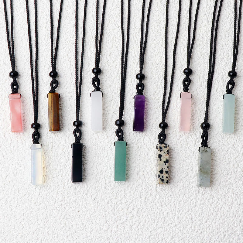 Crystal Pendant Necklace – 25mm Gemstone Mix, 55cm Unisex