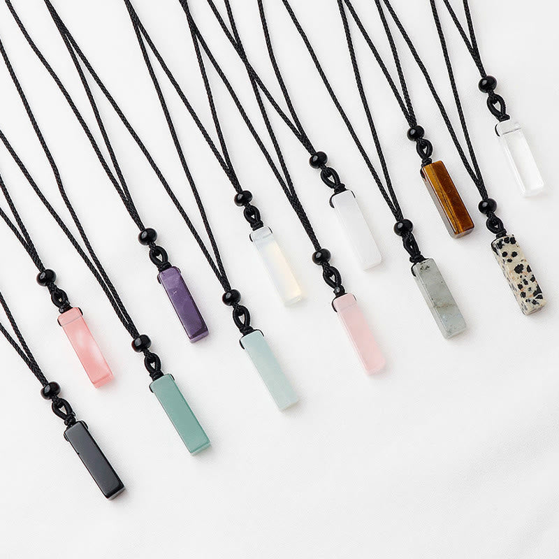 Crystal Pendant Necklace – 25mm Gemstone Mix, 55cm Unisex