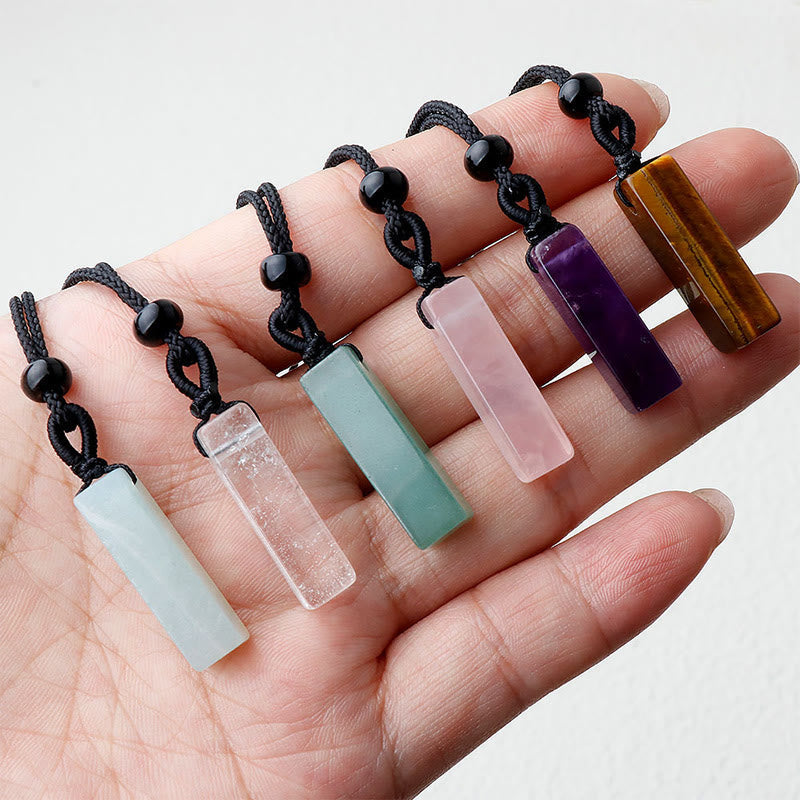 Crystal Pendant Necklace – 25mm Gemstone Mix, 55cm Unisex
