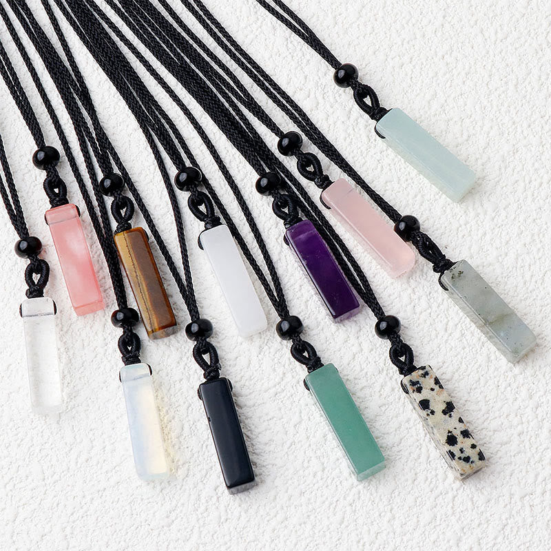 Crystal Pendant Necklace – 25mm Gemstone Mix, 55cm Unisex