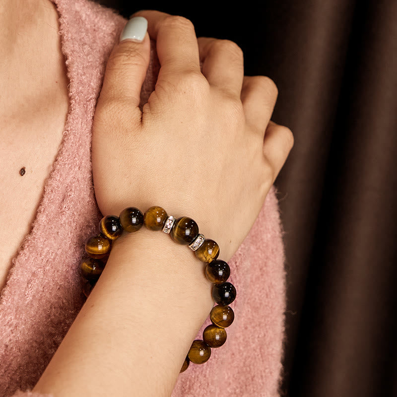 Unisex Healing Crystal Bracelet – Jade, Aventurine, Tiger Eye