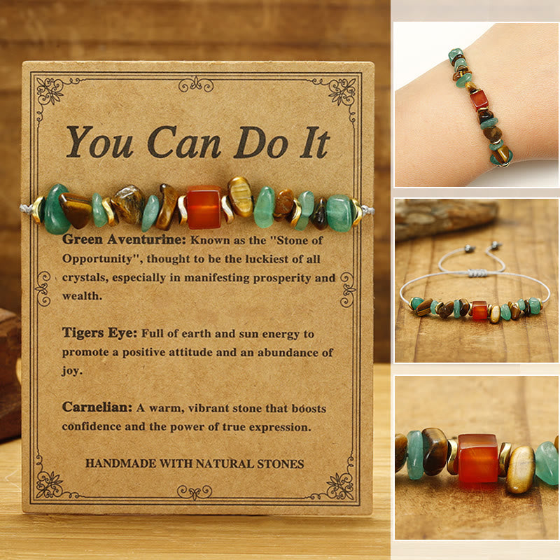 Unisex Energy Bracelet – Aventurine, Carnelian & Tiger Eye
