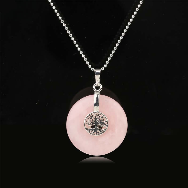 Natural Crystal Pendant Necklace – 8 Stone Wand Necklace