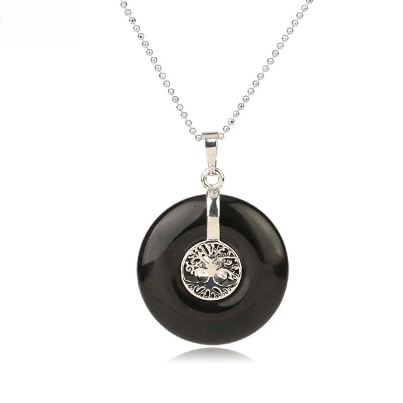 Natural Crystal Pendant Necklace – 8 Stone Wand Necklace