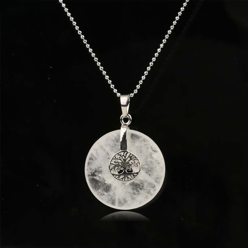 Natural Crystal Pendant Necklace – 8 Stone Wand Necklace
