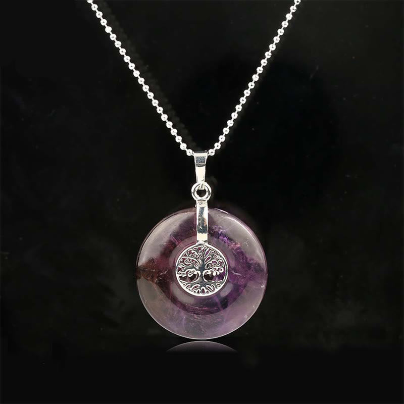 Natural Crystal Pendant Necklace – 8 Stone Wand Necklace