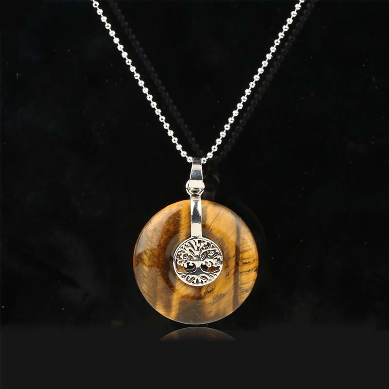 Natural Crystal Pendant Necklace – 8 Stone Wand Necklace