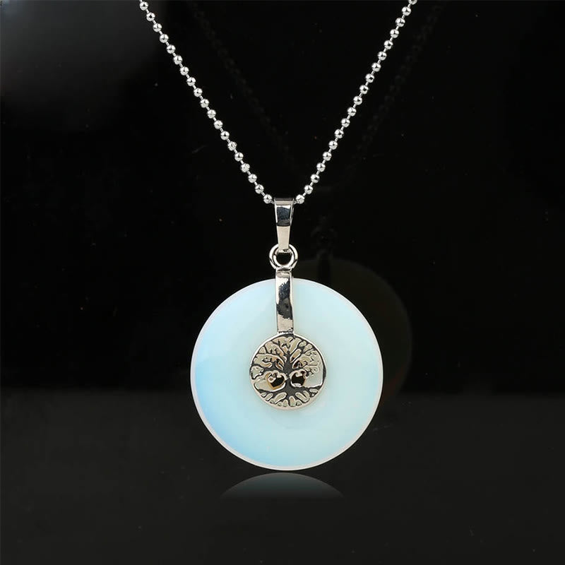 Natural Crystal Pendant Necklace – 8 Stone Wand Necklace