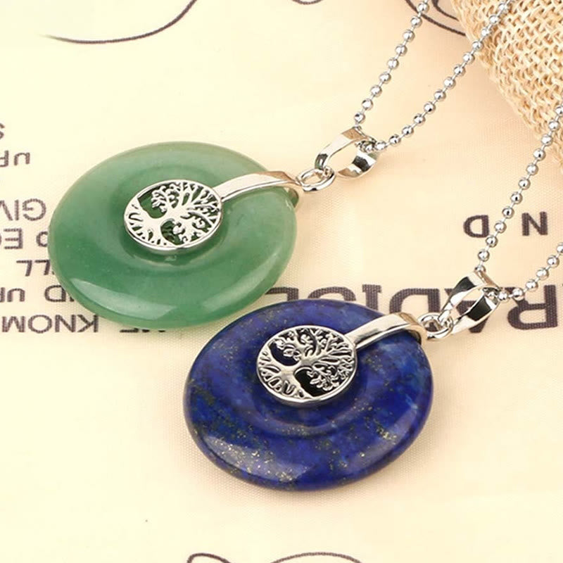 Natural Crystal Pendant Necklace – 8 Stone Wand Necklace
