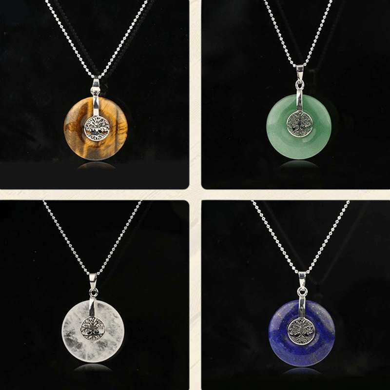 Natural Crystal Pendant Necklace – 8 Stone Wand Necklace