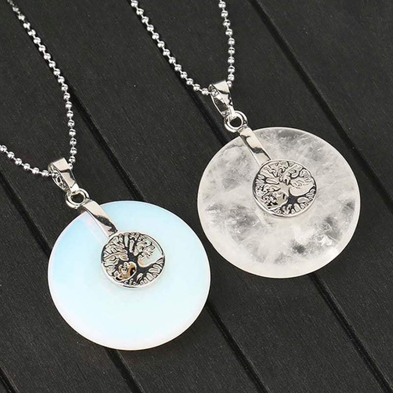 Natural Crystal Pendant Necklace – 8 Stone Wand Necklace
