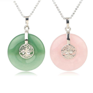 Natural Crystal Pendant Necklace – 8 Stone Wand Necklace