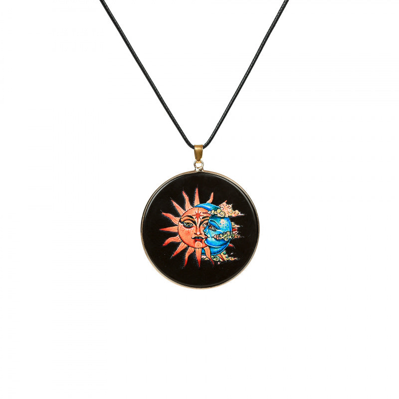 Painted Natural Crystal Pendant Necklace – Totem & Stone Series