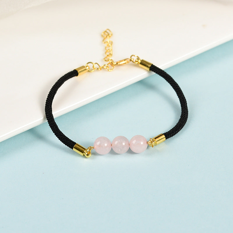3-Lives Luck Bead Bracelet with Black Cord