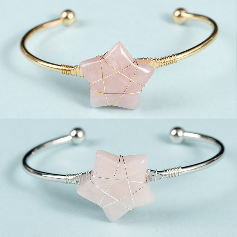Natural Crystal Cuff Bracelet