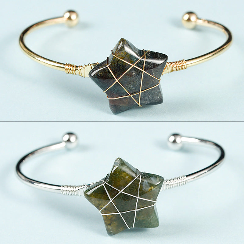 Natural Crystal Cuff Bracelet