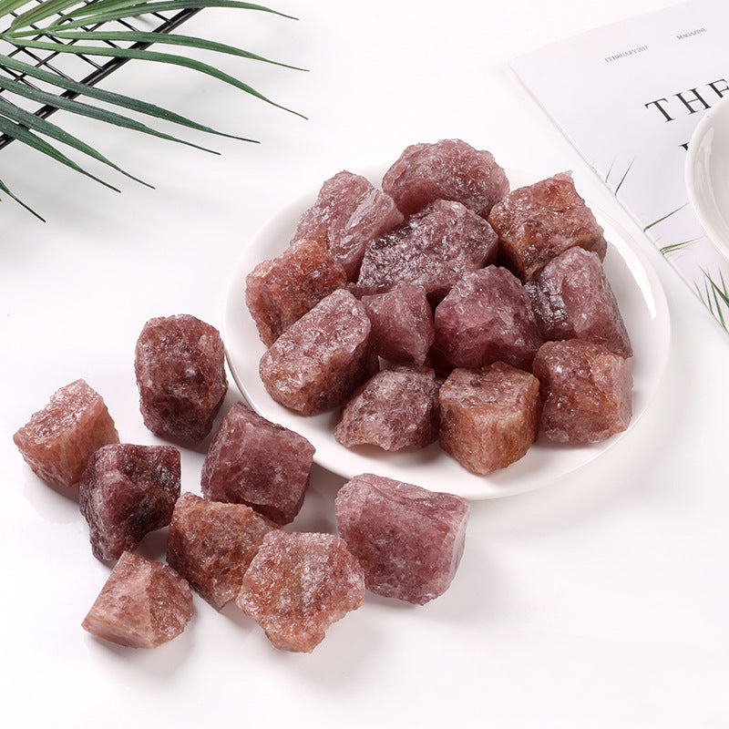 Natural Strawberry Quartz Raw Stone – 1–6cm Love and Healing Crystal