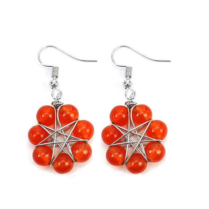 Rainbow Crystal Bead Earrings – Handwrapped Chakra Stone Jewelry
