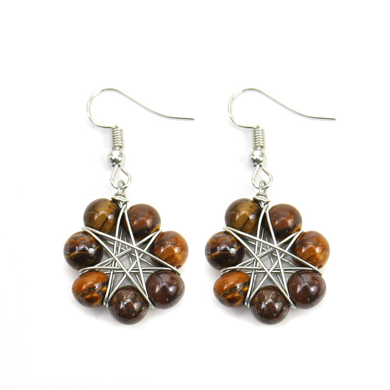 Rainbow Crystal Bead Earrings – Handwrapped Chakra Stone Jewelry
