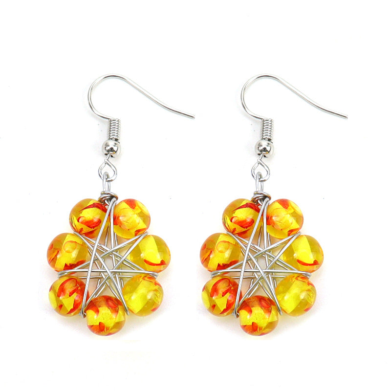 Rainbow Crystal Bead Earrings – Handwrapped Chakra Stone Jewelry