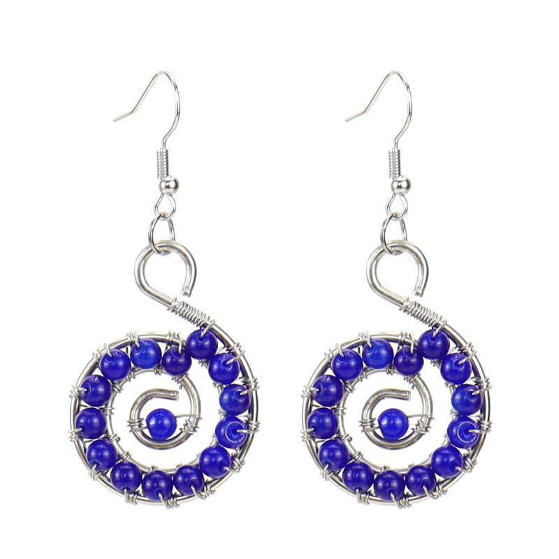 Handmade Rainbow Crystal Bead Seashell Earrings E12
