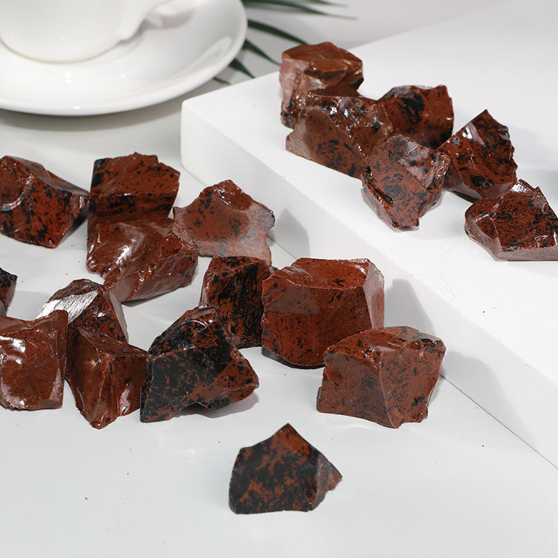 Natural Mahogany Obsidian Raw Stone – 2–5cm Protection and Grounding