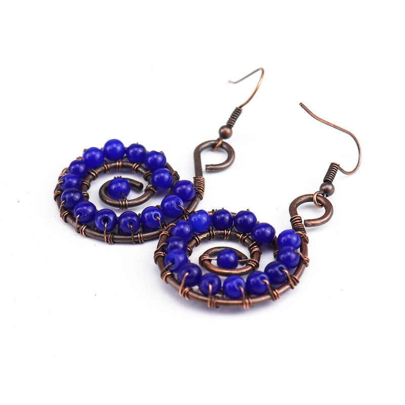 Rainbow Shell Earrings – Handcrafted Spiral Gemstone Hoops