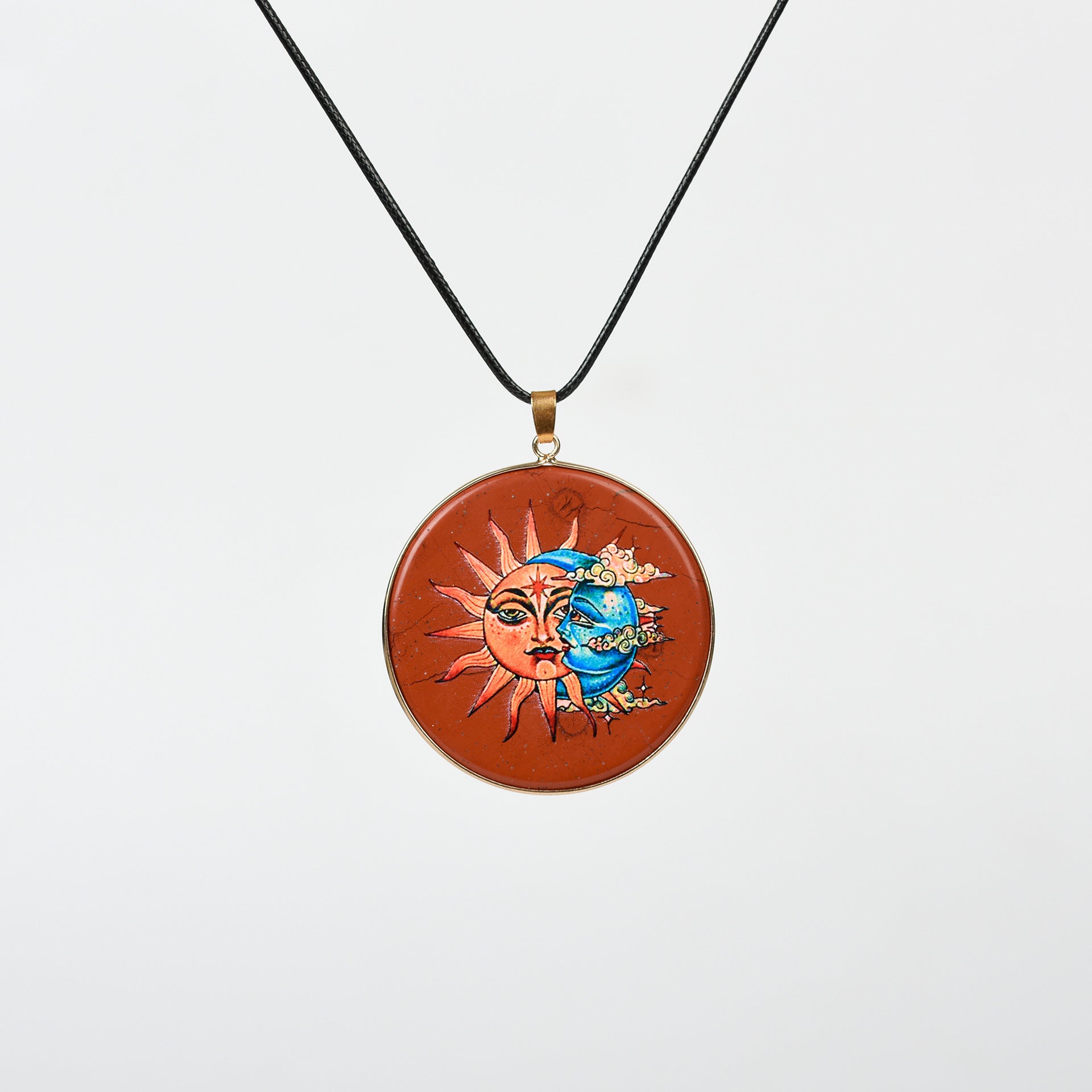 Painted Natural Crystal Pendant Necklace – Totem & Stone Series